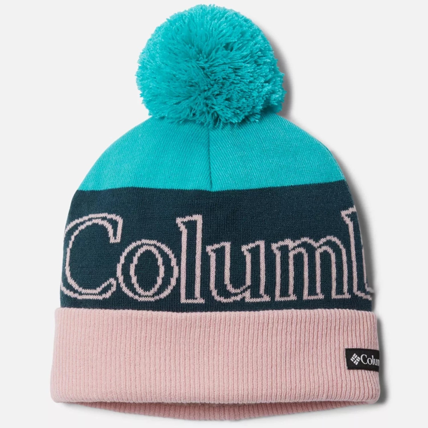 Columbia Bright Aqua/Night Wave/Pink Polar Powder Youth Beanie - Warm Winter Hat for Kids - Perfect for Skiing, Snowboarding & Outdoor Activities