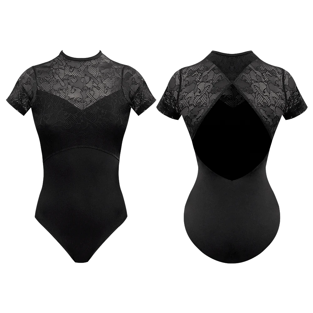 Elegant Marilyn Ebony Leotard for Women - Ballet, Dance & Gymnastics Performance Wear