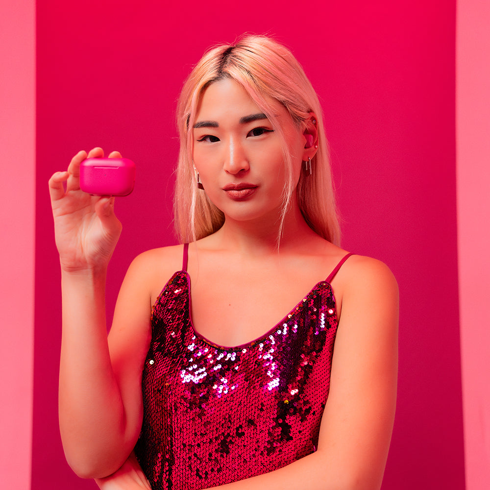 Go Pop+ Dark Pink Wireless Earbuds with Cloud Foam Tips - Premium Noise Isolating Gift Set for Running, Workouts & Travel (3 Pairs)