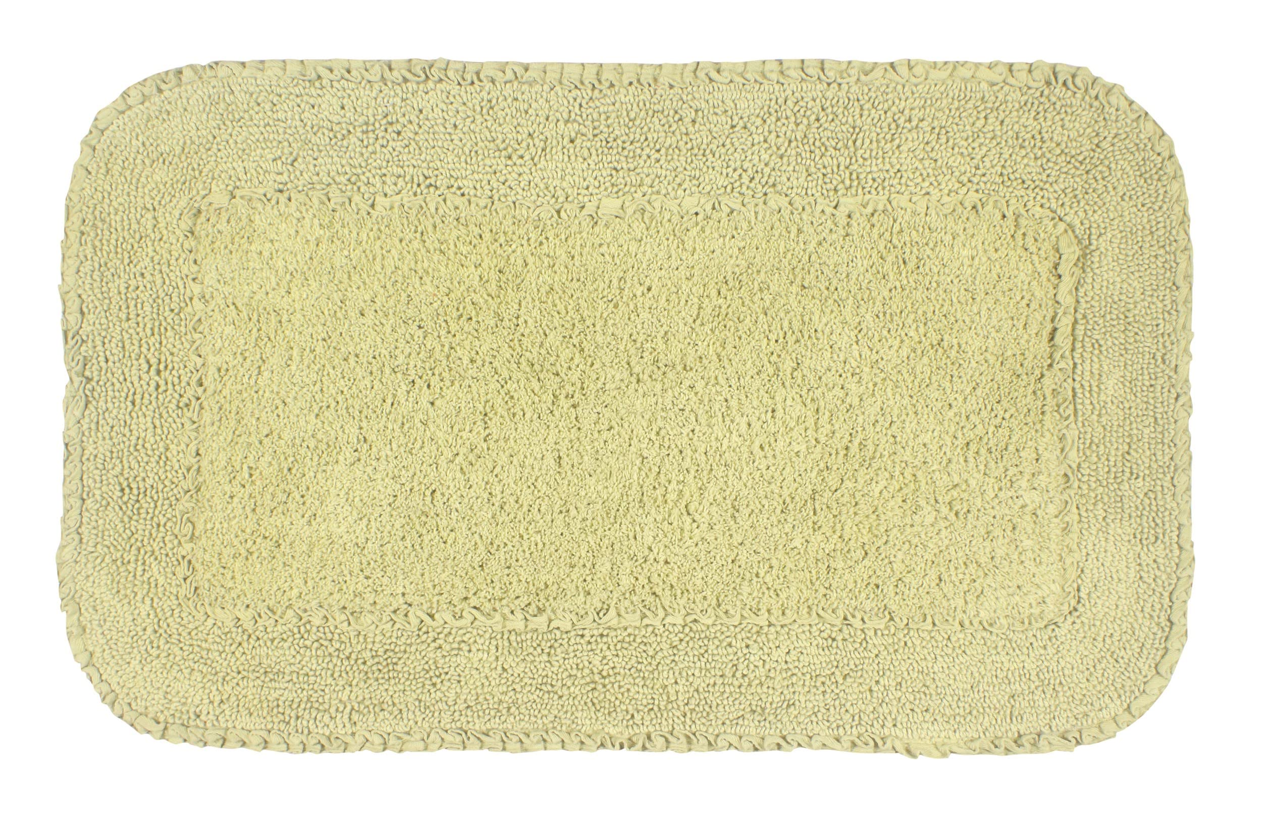 Home Weavers Radiant Collection 100% Cotton Bathroom Rugs Set - Machine Washable, Super Soft & Absorbent Non-Slip Bath Mat - 21x34 Inch Rectangle Green Rug for Bathroom, Kitchen & Floor - Perfect for Spa-Like Comfort & Safety