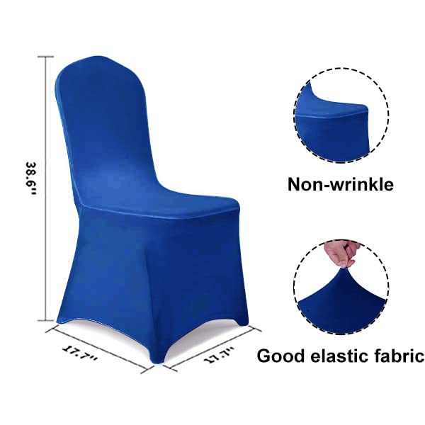 20-Pack Royal Blue Stretch Spandex Chair Slipcovers - Elastic Dining Room Chair Covers for Wedding, Banquet, Party & Home Decor - Washable Fabric Protectors for Chairs, Sofas & Event Seating