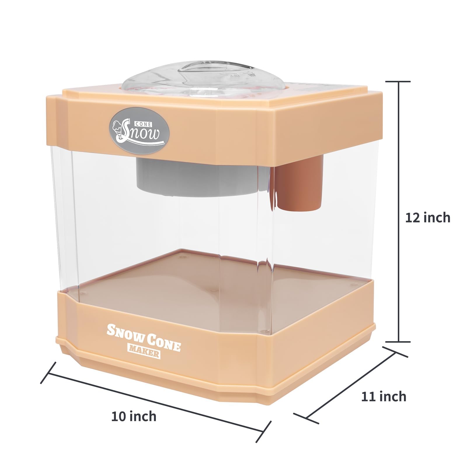 Portable Ice Maker Machine for Slushies & Frozen Drinks - Countertop Shaved Ice Maker with 2 Reusable Cups & Ice Scoop - Perfect for Parties, Summer Treats & Home Bars (Orange)