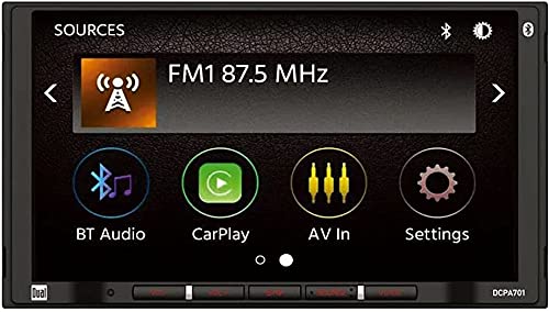Dual Electronics DCPA701 7-Inch Single-DIN Digital Media Receiver with Bluetooth, Android Auto, Wired Mirroring, Gravity Magnet Phone Holder & Backup Camera Bundle - Perfect for Car Audio Upgrade & Hands-Free Driving