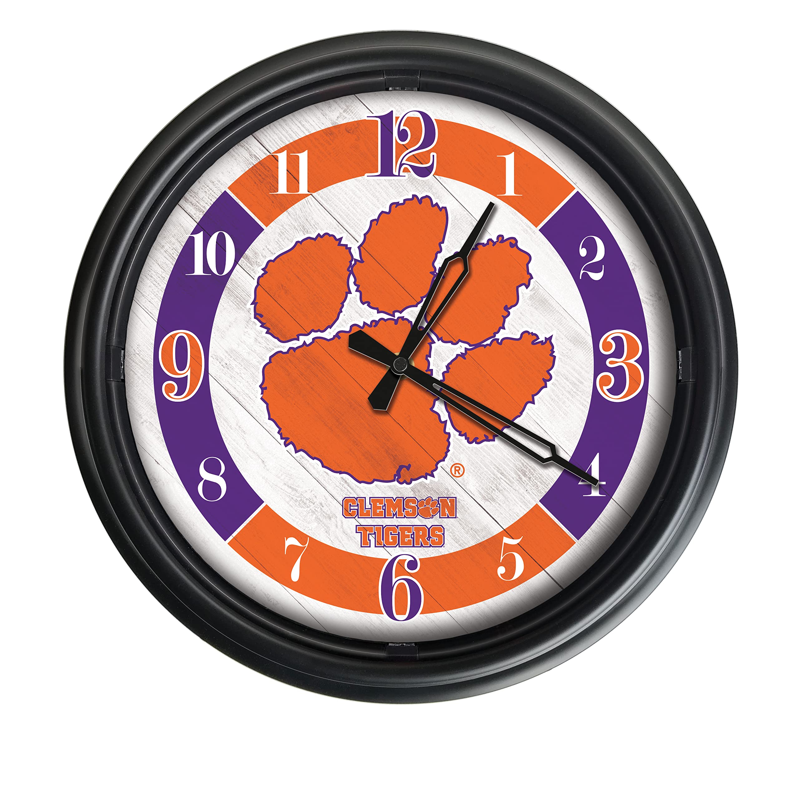 Holland Bar Stool Co. Clemson Indoor/Outdoor LED Wall Clock - Waterproof Digital Clock with Date & Temperature Display for Kitchen, Patio, Garage, Office - Perfect for Home, Business & Outdoor Use
