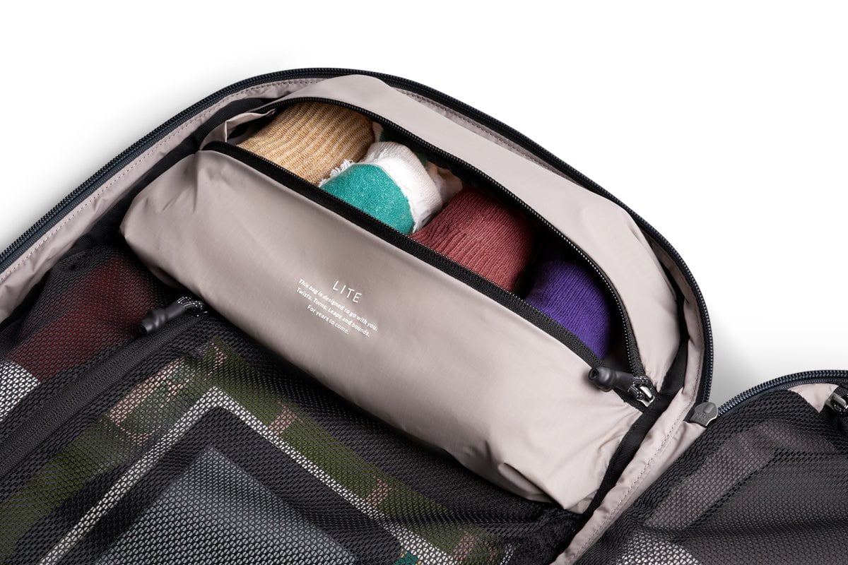Bellroy Lite Travel Pack 30L - Lightweight Waterproof Backpack for Hiking, Camping & Air Travel | Durable Carry-On Luggage with Laptop Compartment