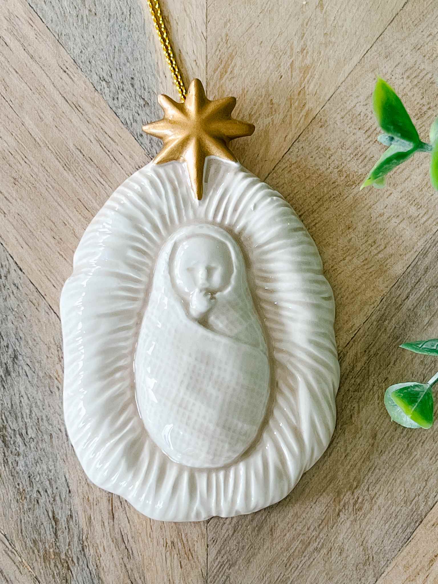 Babe in the Manger Christmas Ornament - Handmade Nativity Scene Decor for Tree, Home & Holiday Celebrations