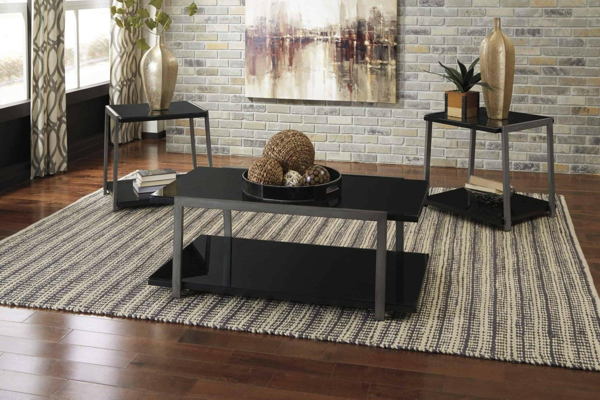 Rollynx Cocktail Table & 2 End Tables Set T326 - 13 Inch Modern Living Room Furniture for Small Spaces - Perfect for Apartments, Condos and Cozy Home Decor