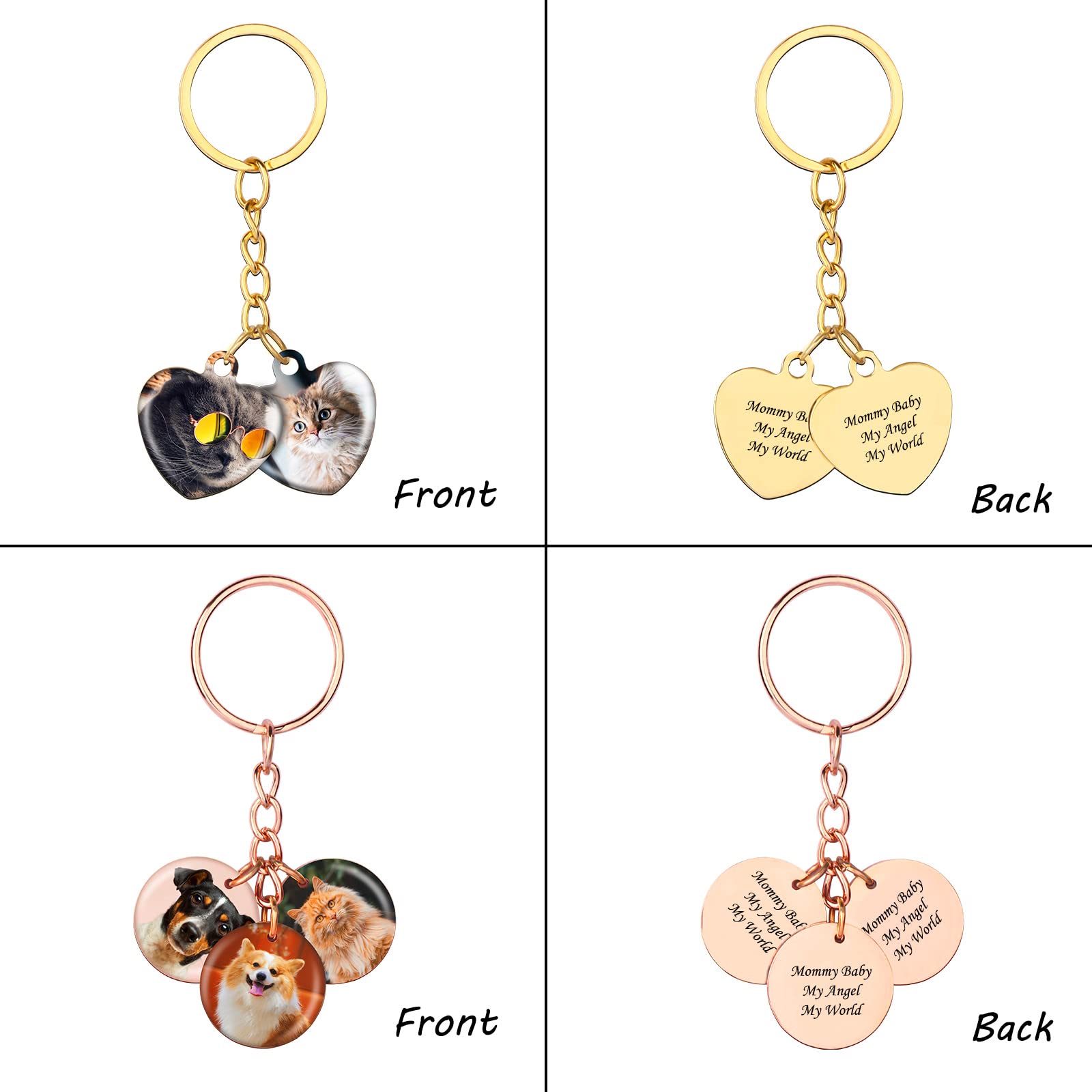 Custom Round Photo Dog Keychain - Personalized Pet Memorial Gift for Dog Moms & Animal Lovers | Perfect for Keyrings, Pet Loss Remembrance, and Unique Pet Owner Gifts