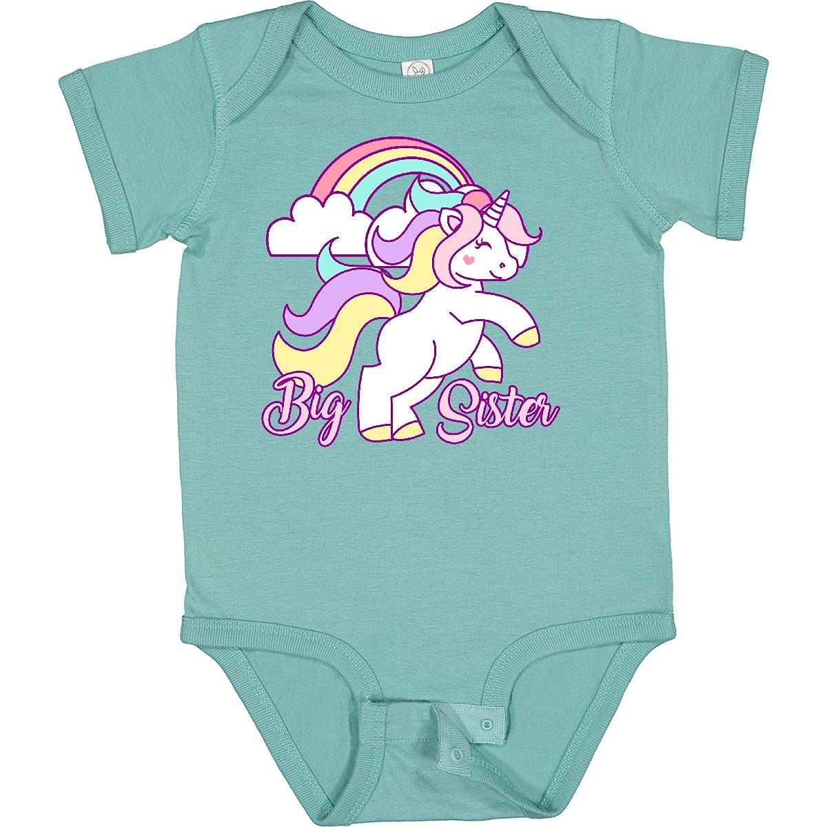 Inktastic Big Sister Unicorn Baby Bodysuit - Cute Unicorn Print Onesie for Newborn Girls & Toddlers - Perfect Big Sister Gift for Baby Showers, Birthdays & Sibling Announcements