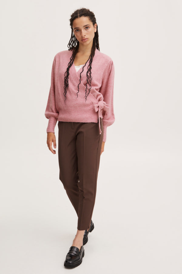 Holene Wrap Cardigan for Women - Soft Pink Long Sleeve Open Front Knit Cardigan | Perfect for Office, Date Night & Cozy Evenings at Home