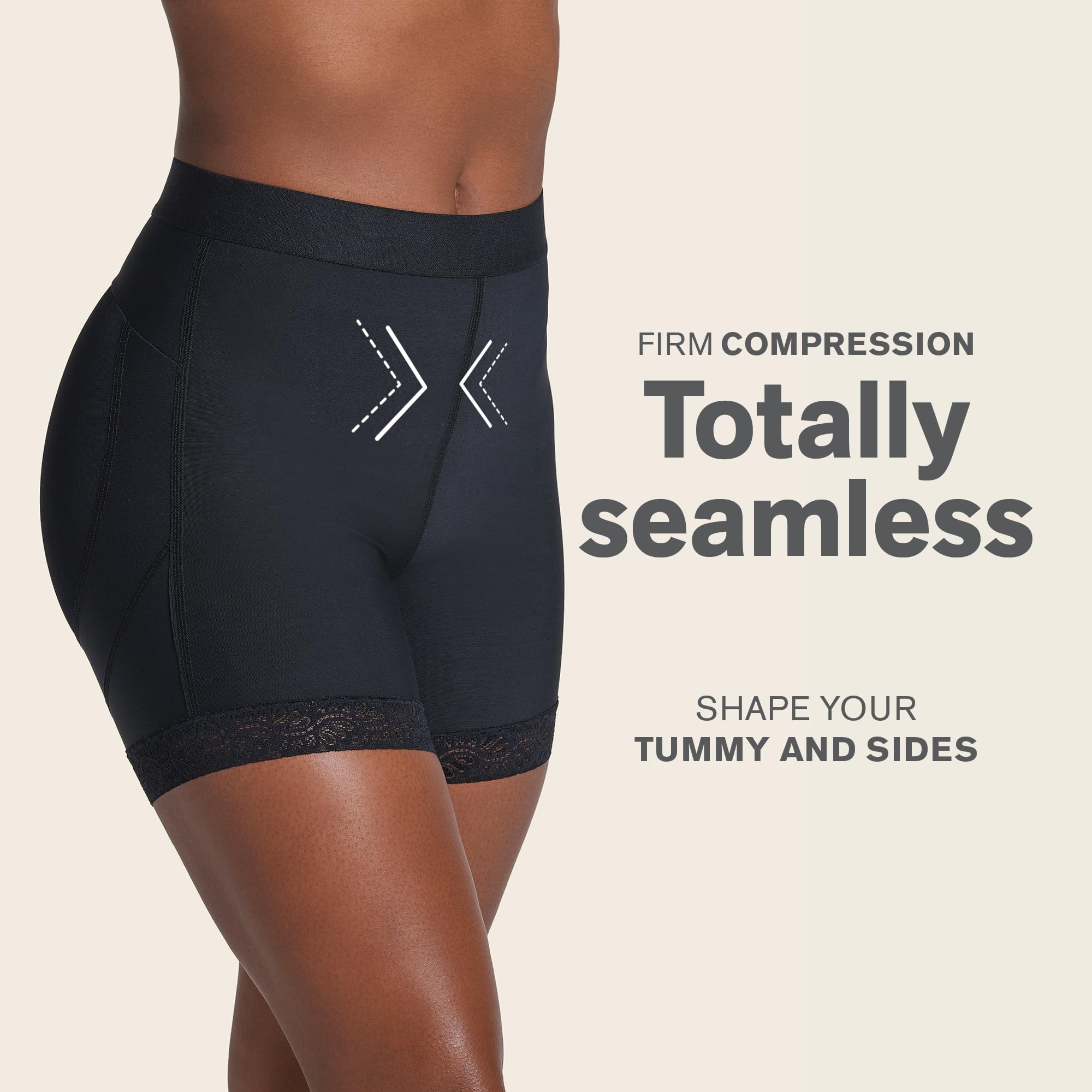 Leonisa Women's Mid-Rise Sculpting Butt Lifter Shorts - Tummy Control Shapewear for Slimming & Body Shaping | Perfect for Everyday Wear, Workouts & Special Occasions