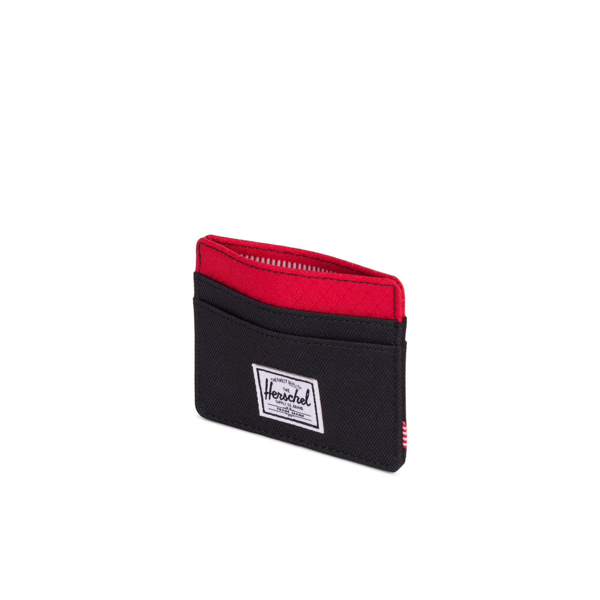 Herschel Charlie Wallet - Slim RFID Blocking Bifold Wallet for Men & Women - Black/Scarlet - Perfect for Travel, Work & Everyday Use