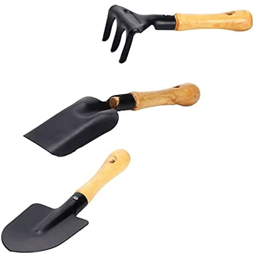 FRAHS 3-Piece Garden Tool Set - Hand Trowel, Hand Transplanter, Hand Cultivator - Perfect Gardening Gifts for Women & Men - Ideal for Planting, Weeding, and Soil Cultivation in Home Gardens