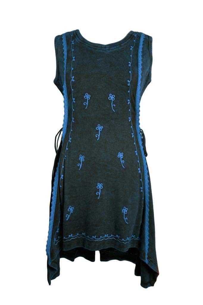 Agan Traders Women's 2025 Spring Summer Stretchy Cotton Sleeveless Casual Dress - High Low Knee Length Hemline Flowy Beach Dress for Vacation, Party & Daily Wear