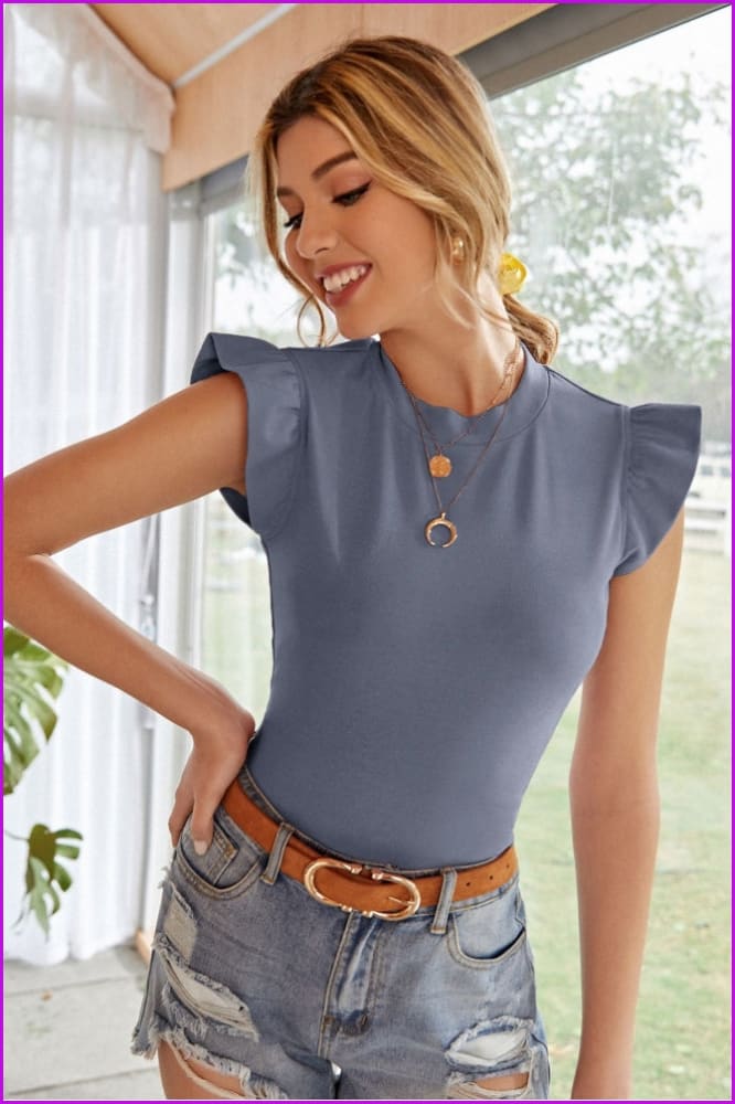 Lovevop Women's Casual Round Neck Solid Color T-Shirt FW2575 - Perfect for Everyday Wear, Work & Weekend Outfits