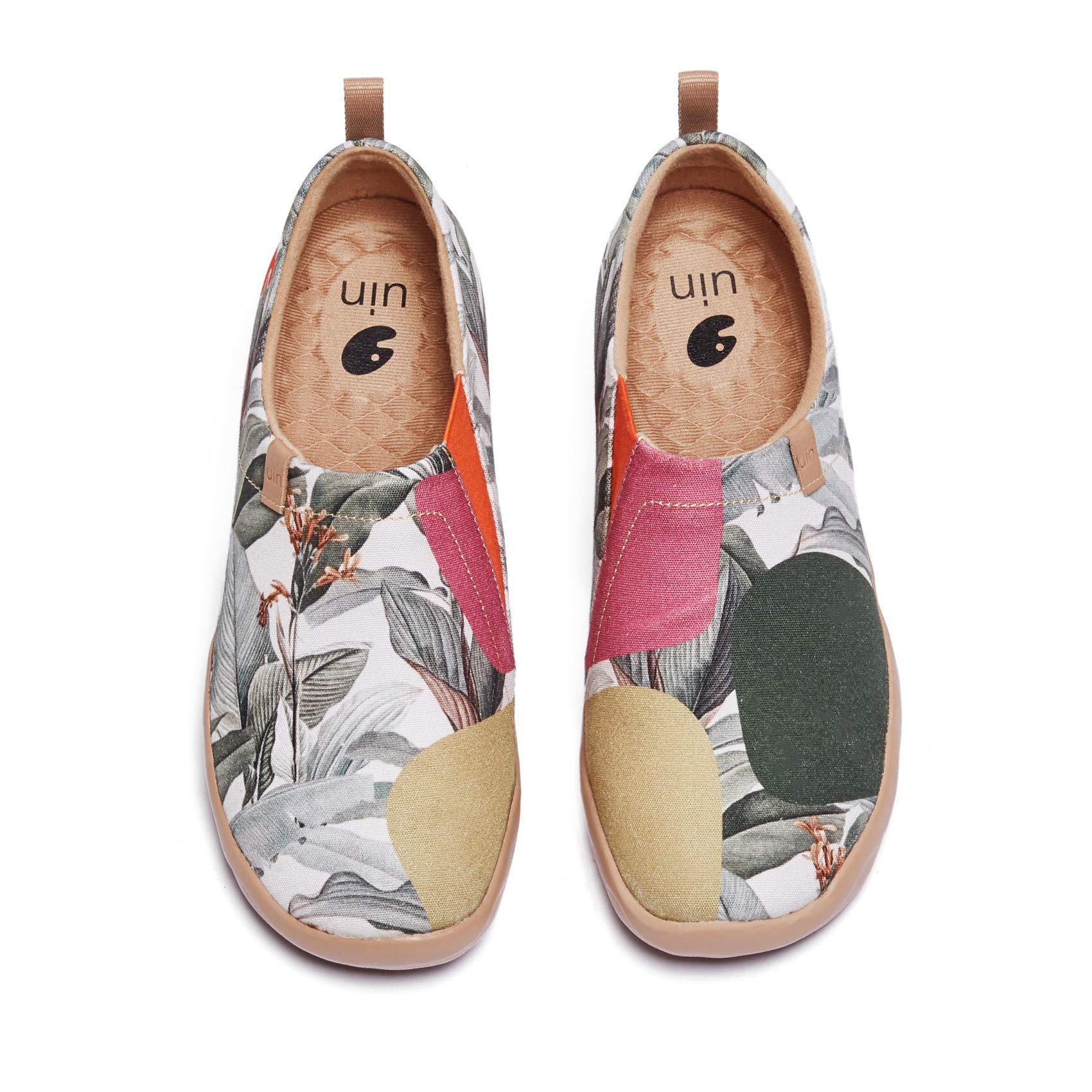 UIN Women's Slip On Sneakers - Comfortable Knitted Loafers with Artistic Paint Design | Soft Walking Shoes for Casual Wear, Travel & Everyday Use