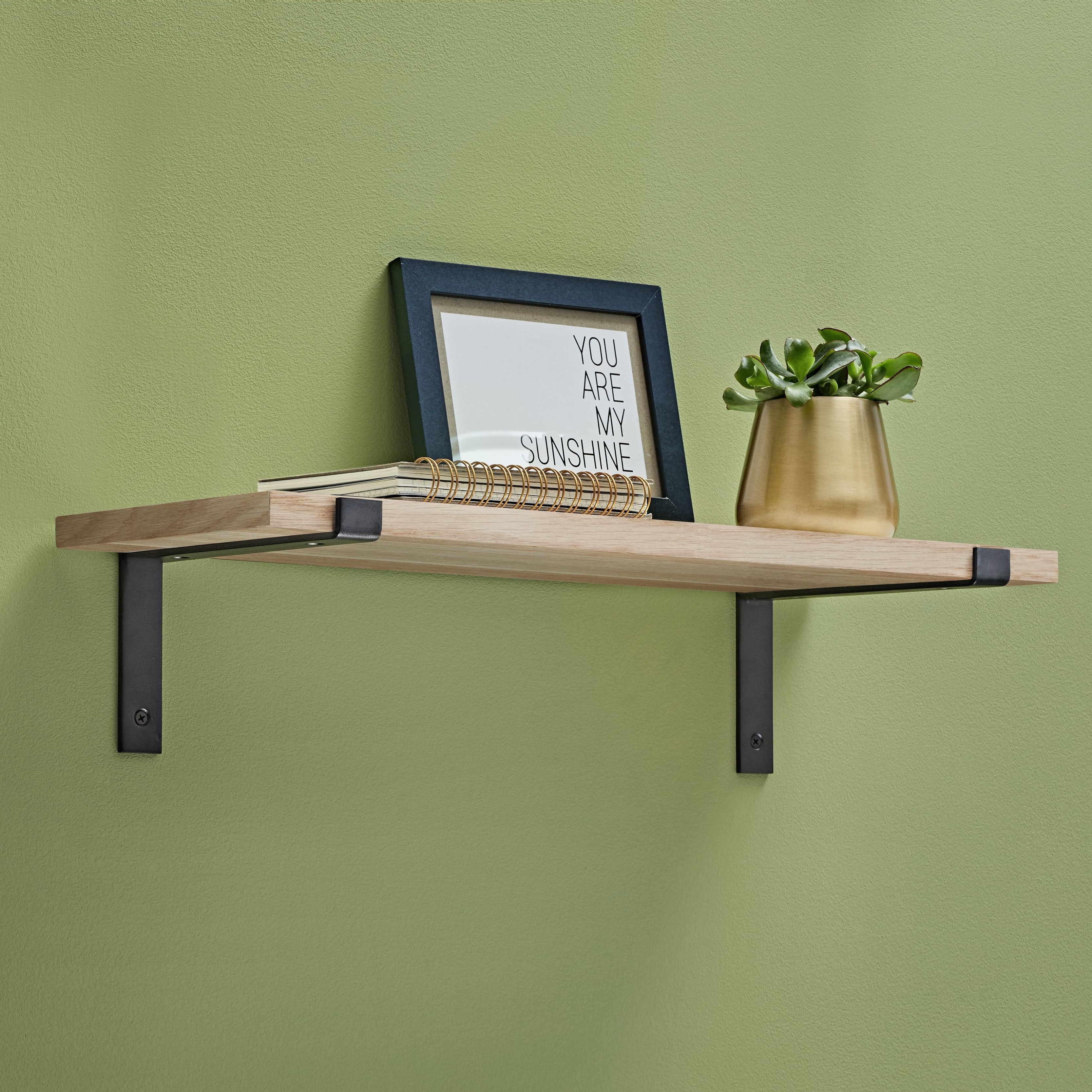 LITE FEELWOOD Floating Shelf Board - Natural Wood Wall Shelf for Home Decor, Office & Bathroom Storage - Easy to Install & Durable