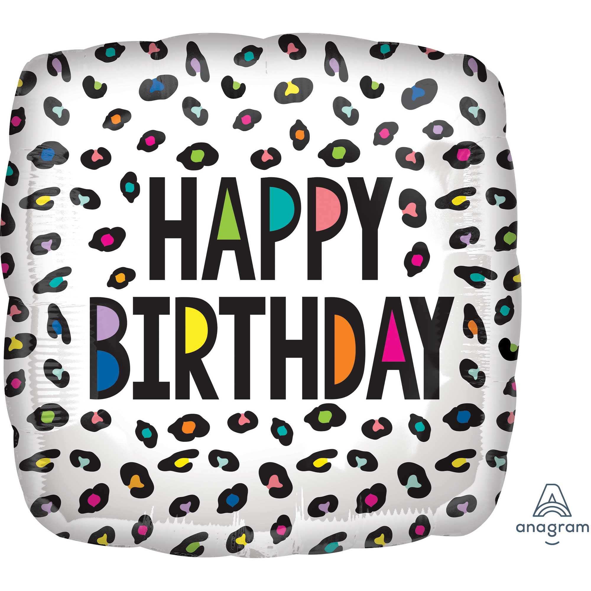 45cm Standard HX Rainbow Leopard Happy Birthday Balloons - Perfect for Birthday Parties, Baby Showers & Celebrations