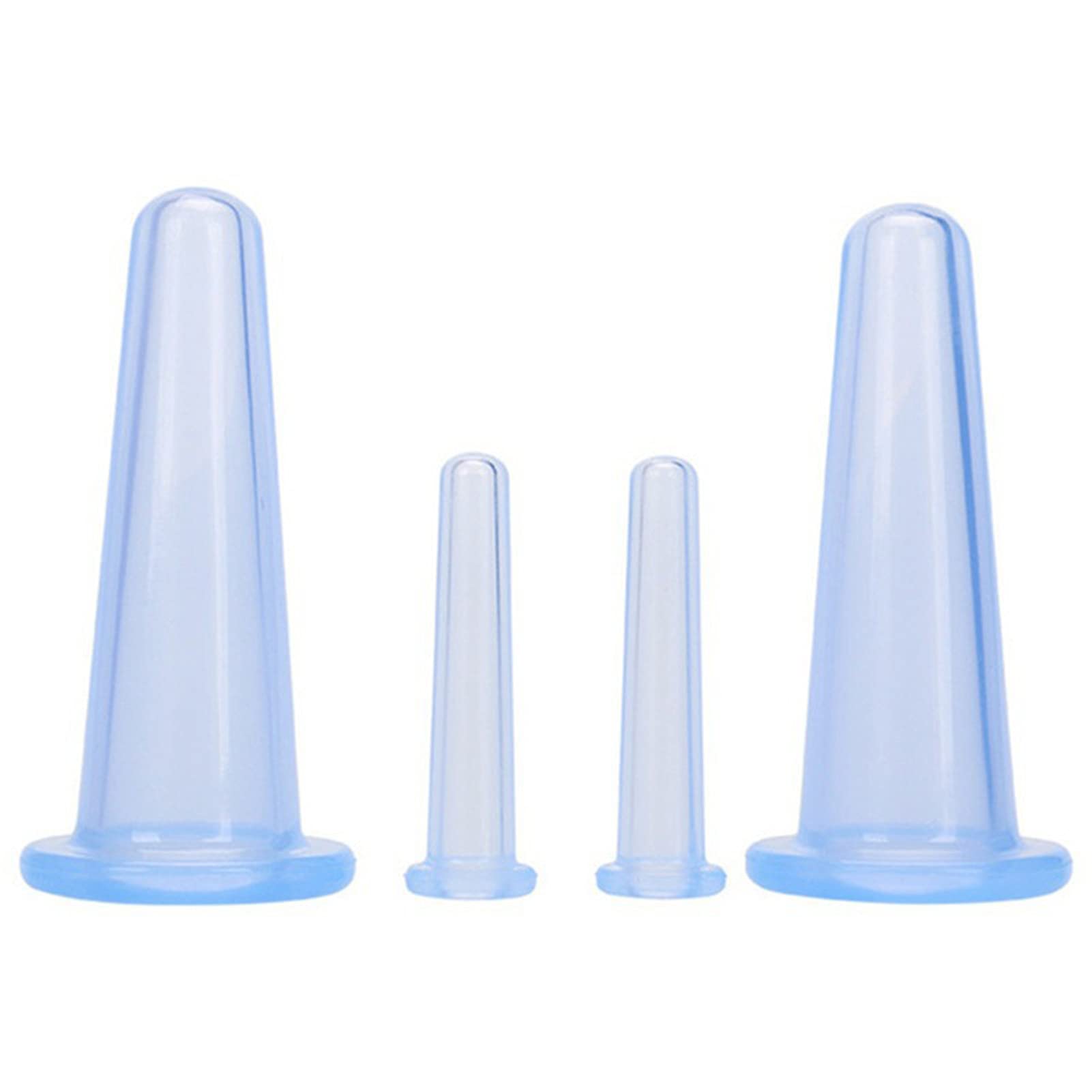 Qunan 4Pcs Facial Massage Cupping Set - 2 Small & 2 Large Silicone Cups for Face & Eye Therapy, Anti-Aging Skin Care & Lymphatic Drainage | Perfect for Home Spa, Relaxation & Glowing Skin Routine