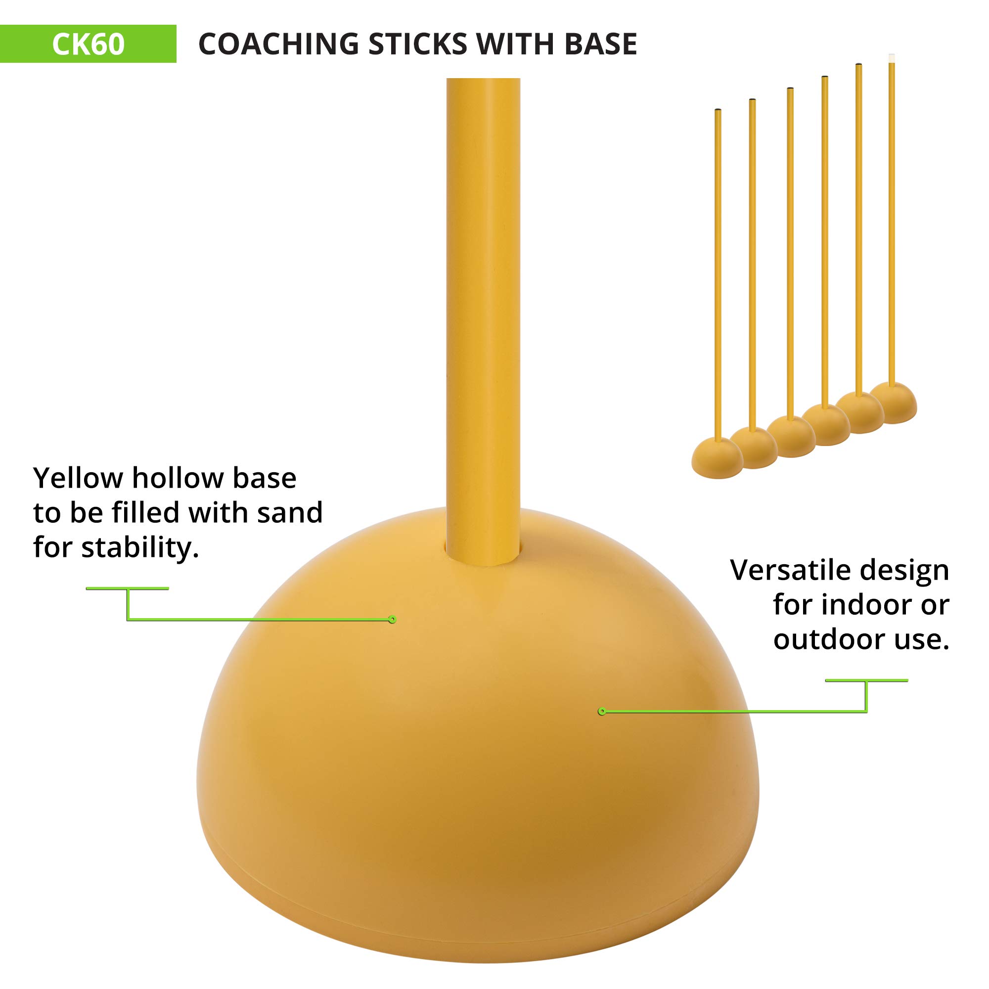 Champion Sports Coaching Sticks - Adjustable Training Aid for Baseball, Softball & Soccer - Perfect for Coaches, Players & Youth Training Sessions