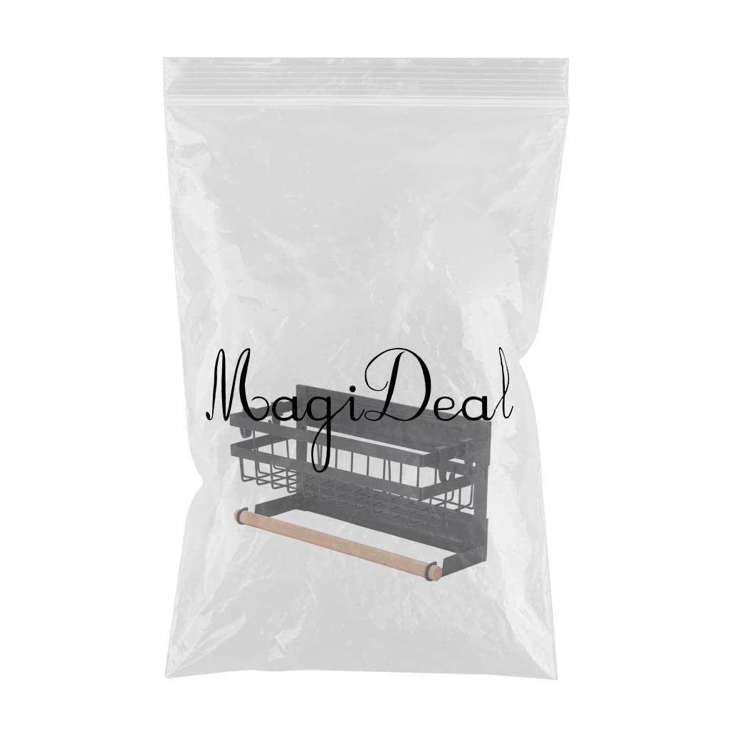 Ubersweet® Magnetic Refrigerator Side Shelf - Spice Rack & Paper Towel Holder for Kitchen Organization - Perfect for Small Spaces, Pantry Storage & Easy Access to Cooking Essentials