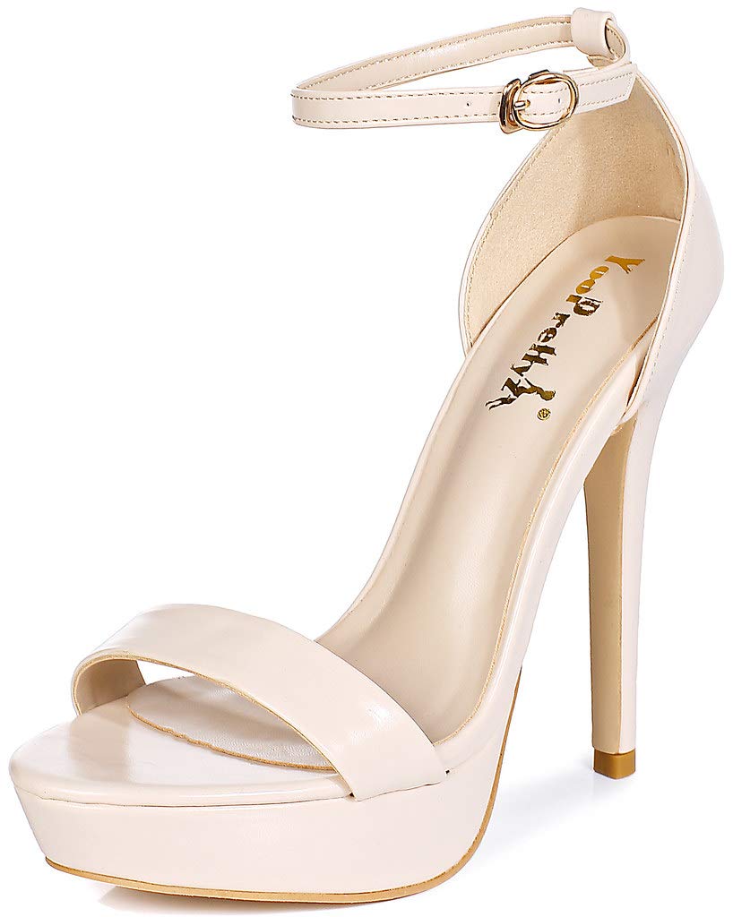 YooPrettyz Women's Metallic Ankle Strap Platform High Heel Sandals - Elegant Dress Shoes for Parties, Weddings & Special Occasions