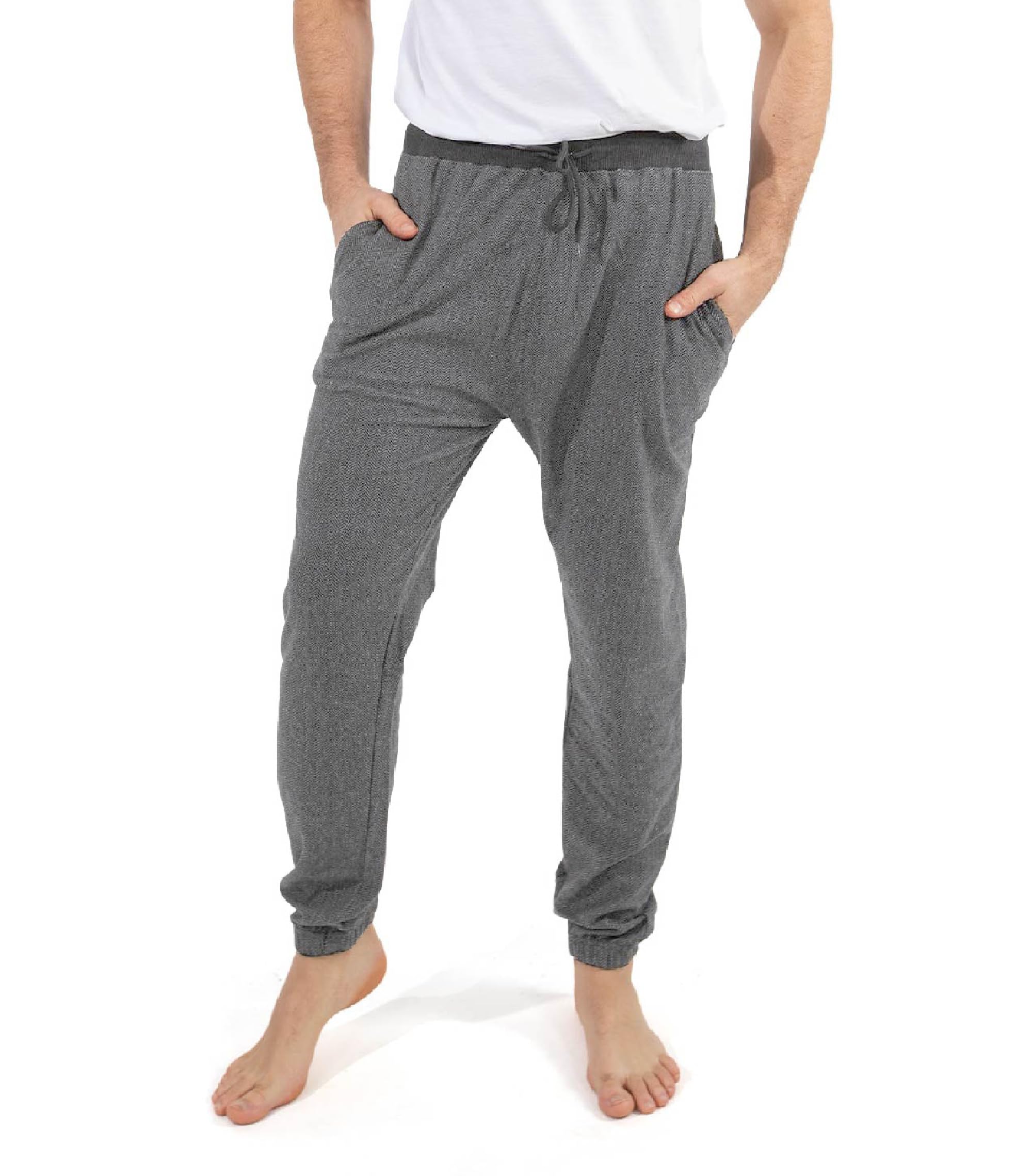 Men's Bottoms Out Knit Jersey Pajama Pants - Soft Lounge Pants with Elastic Waist & Drawstring, Comfortable Sleepwear for Home, Travel & Relaxation