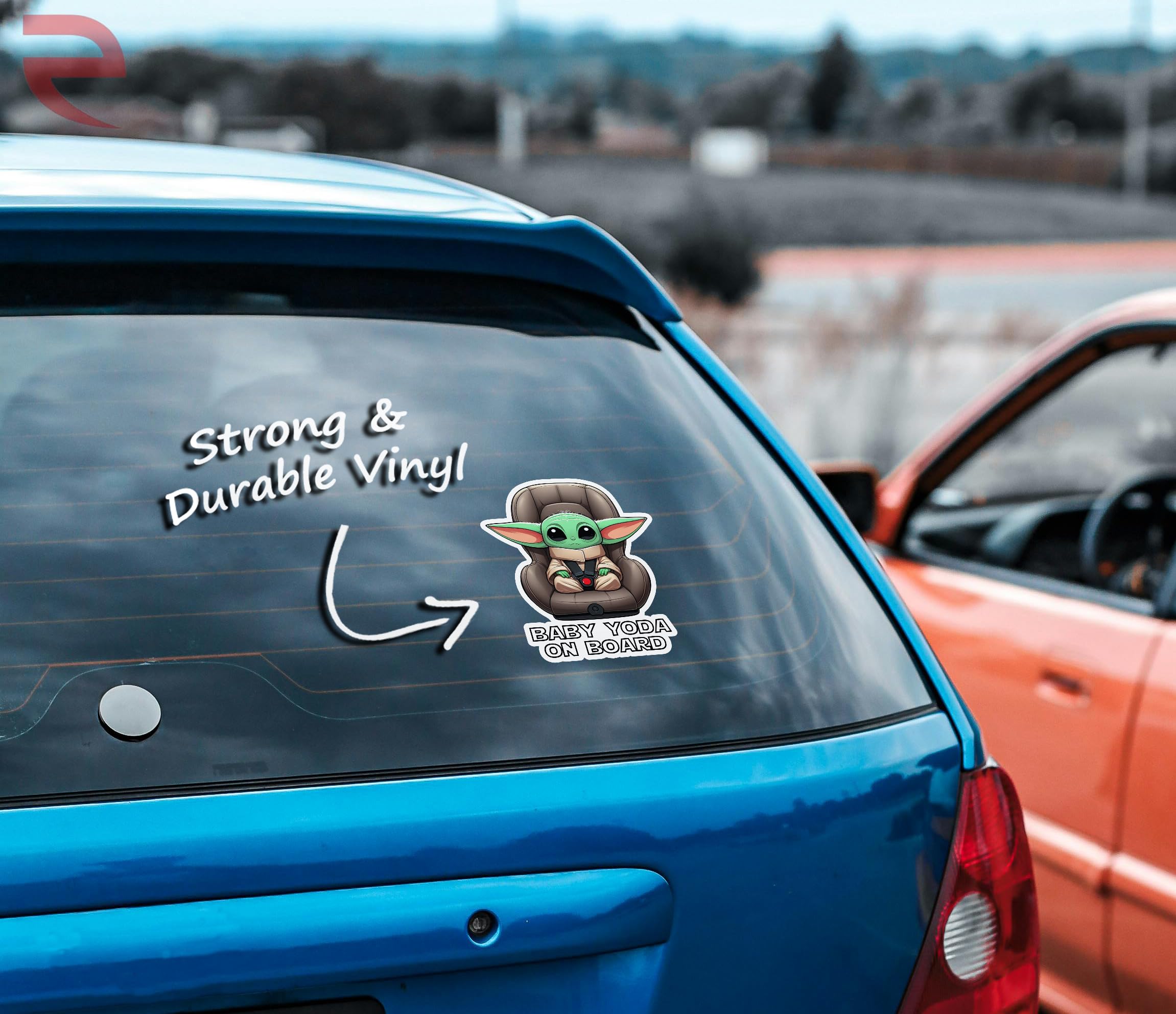 eDesign Baby Alien on Board Car Sticker - 2-Pack 5 Inch Decals for Cars, Trucks, SUVs & Vans - Waterproof Baby in Car Window & Bumper Decal - Perfect for New Parents & Family Safety Awareness