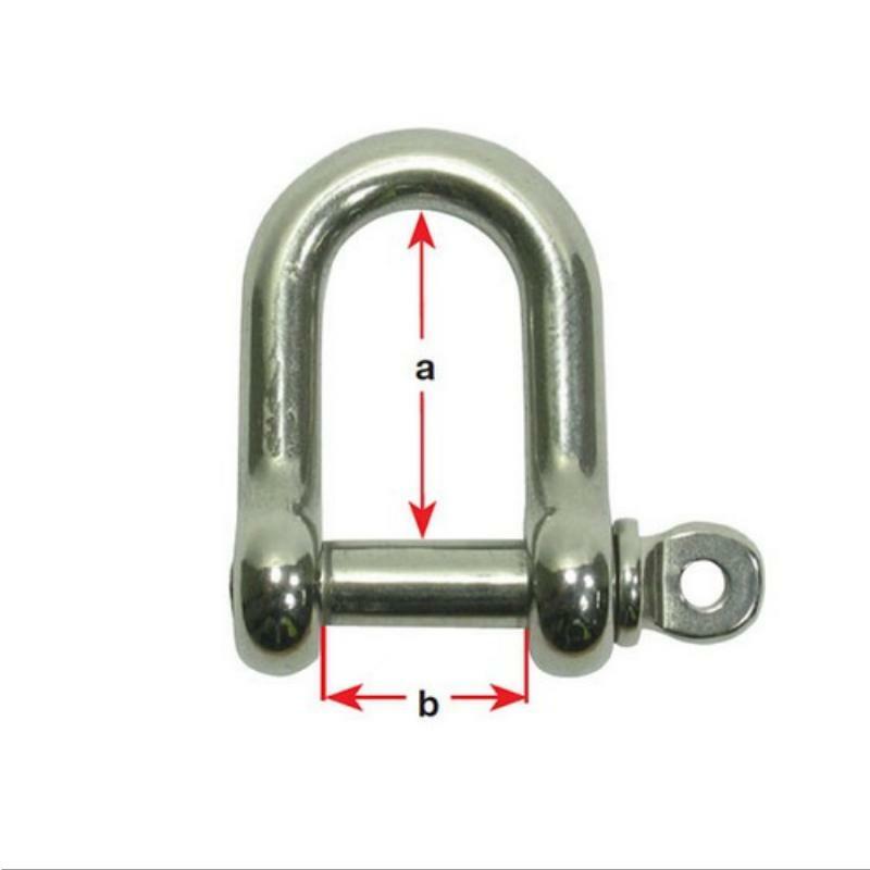 Premium BLA Standard 'D' Shackles - 16mm Stainless Steel Pin for Marine, Rigging & Heavy Duty Applications - Corrosion Resistant Hardware for Boating, Construction & Industrial Use