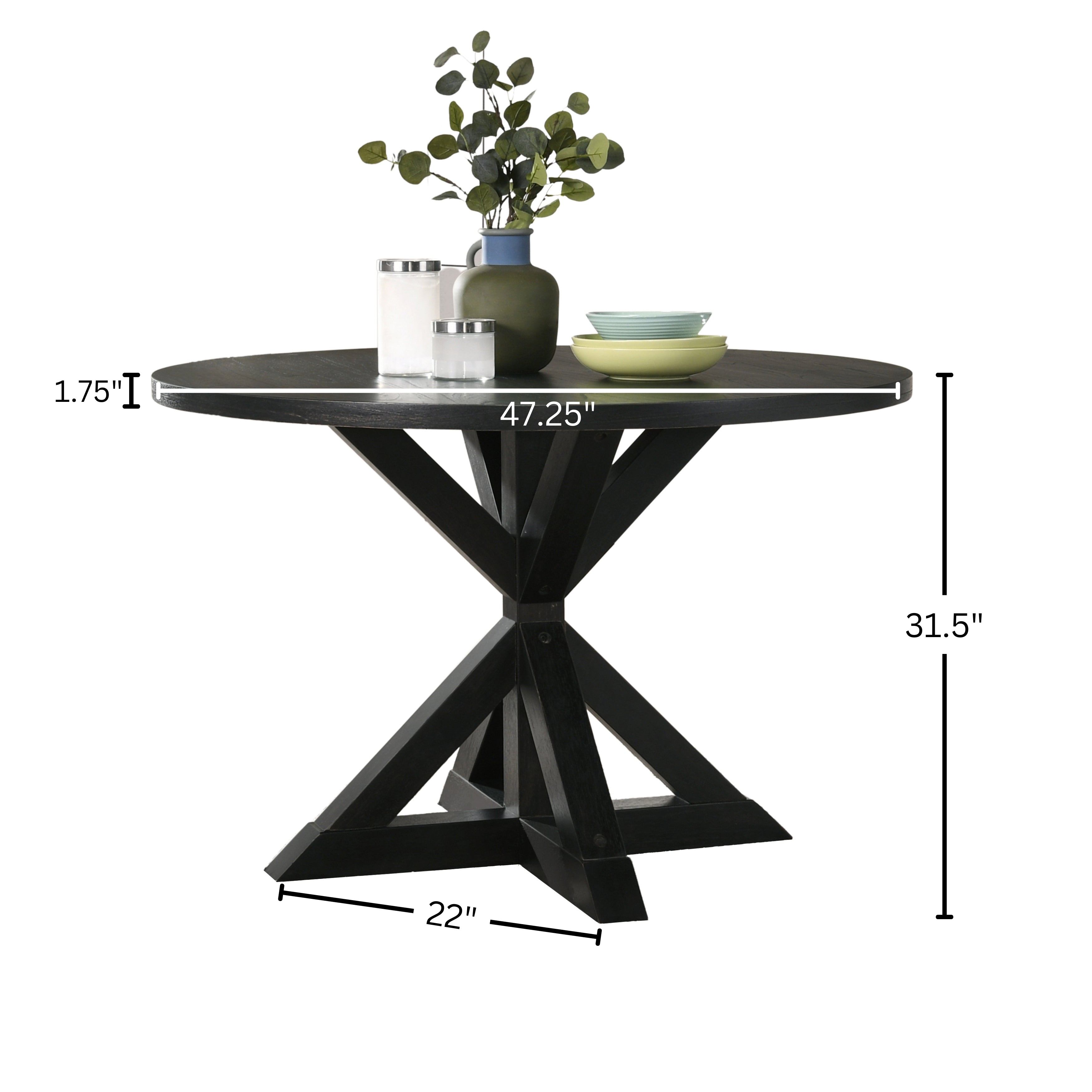 Roundhill Furniture Windvale 5-Piece Cross Buck Wood Dining Set - Perfect for Farmhouse Kitchens & Rustic Dining Rooms