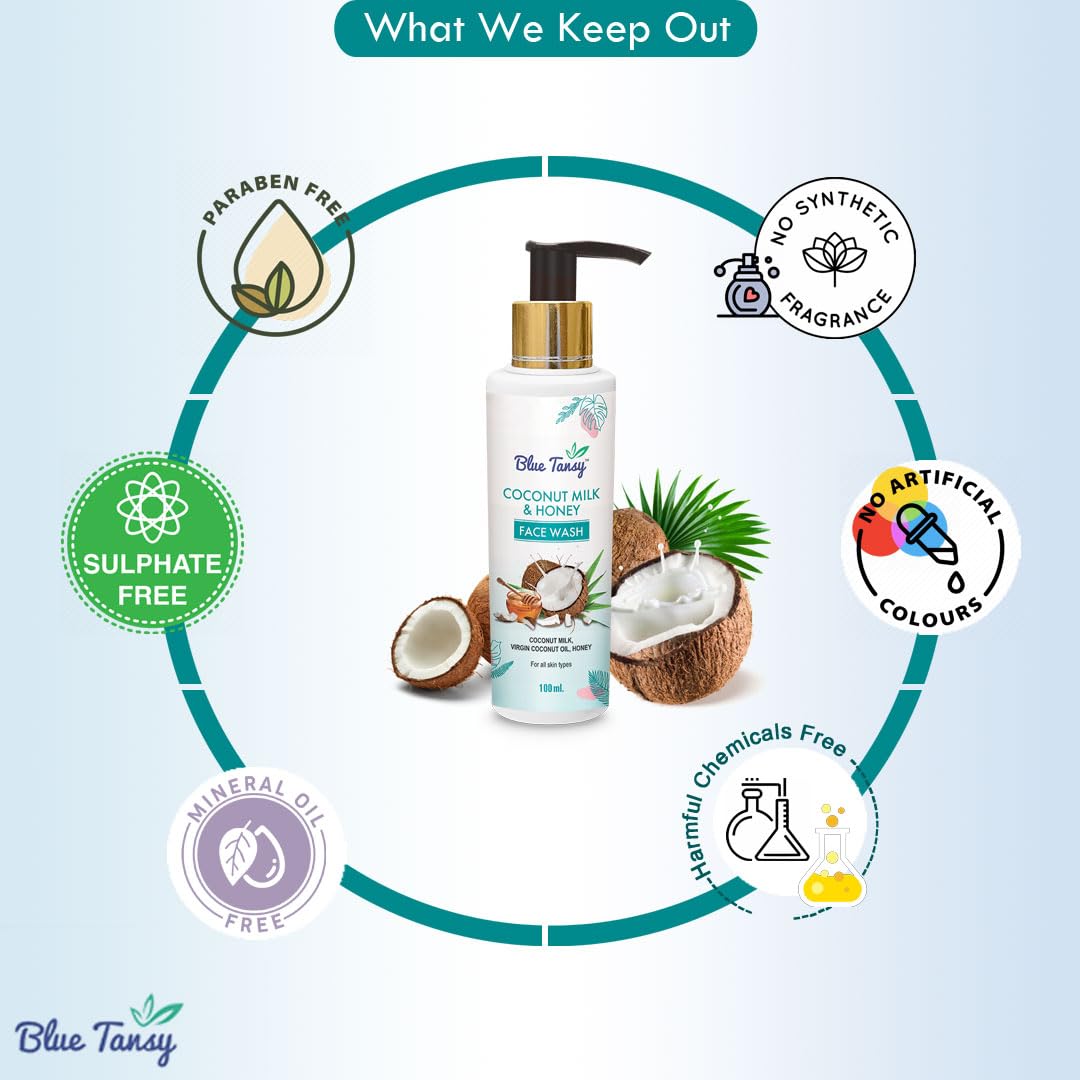 Blue Tansy Coconut Milk Honey Face Wash - Gentle Cleansing for Sensitive Skin