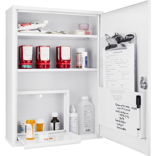 Barska CB12824 Large Medical Cabinet - Lockable Storage for First Aid Supplies, Medications & Emergency Kits | Perfect for Home, Clinic & Office Safety Organization