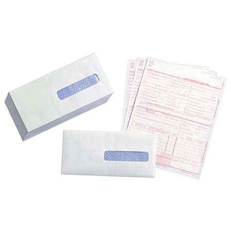 CMS 1500 HCFA Insurance Claim Forms with Self-Seal No. 10-1/2 Tinted Window Envelopes - 100 Pack for Medical Billing & Healthcare Claims Processing - Perfect for Doctors, Hospitals & Insurance Offices