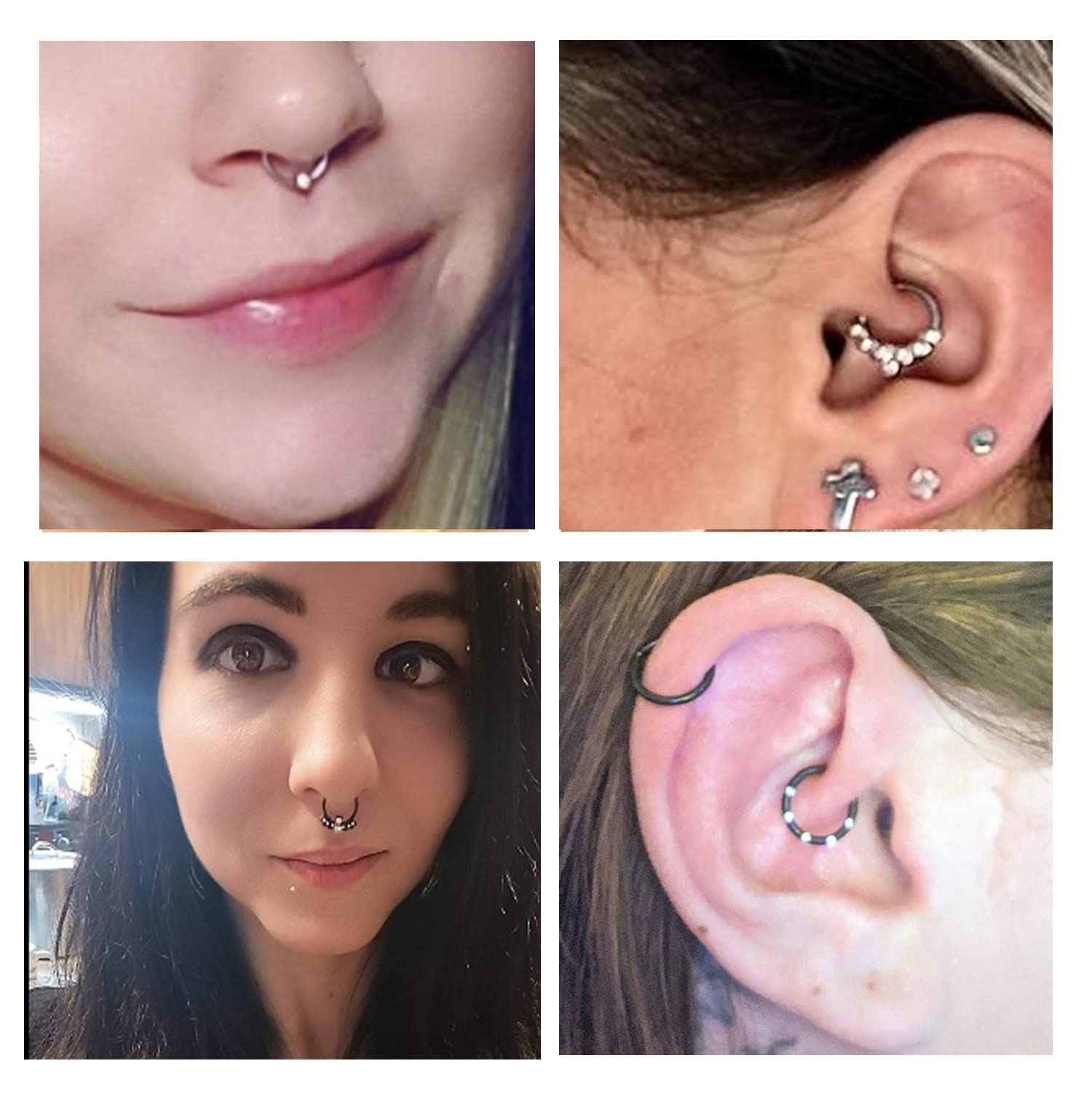16G Bat & Dragon Claw Septum Rings - Daith, Helix, Tragus, Rook Piercing Jewelry for Men & Women | Gothic Body Jewelry for Parties, Concerts & Alternative Fashion