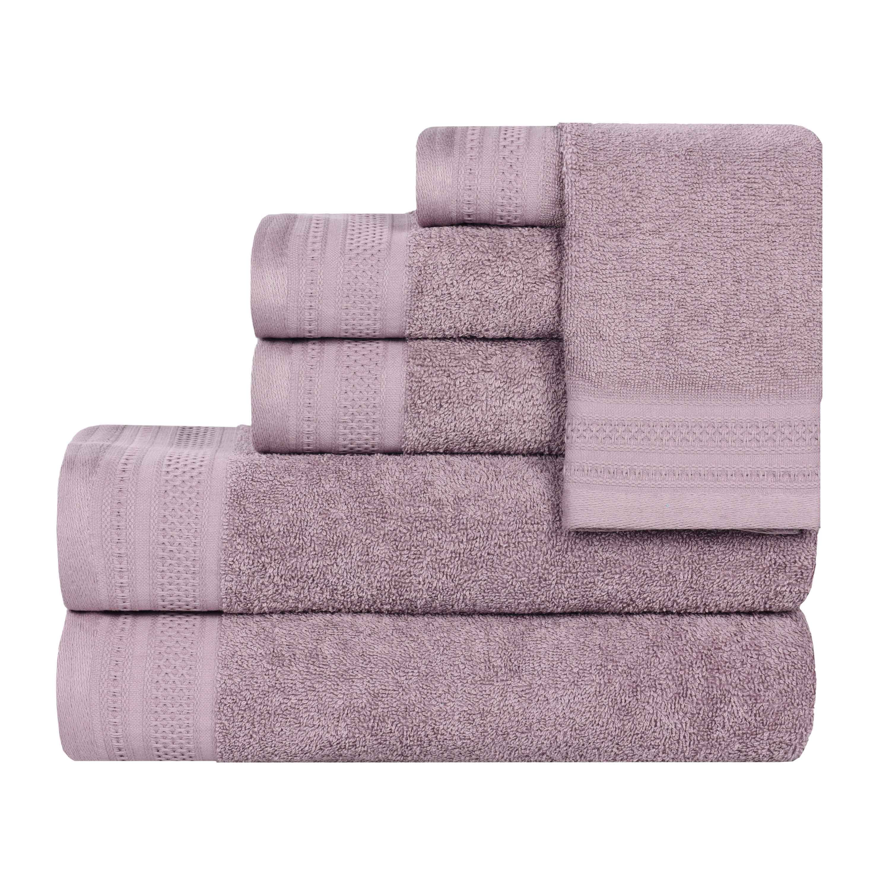 Premium Honeycomb Waffle Weave Cotton 6-Piece Bath Towel Set - Ultra Soft & Absorbent Luxury Towels for Spa, Bathroom & Guest Use