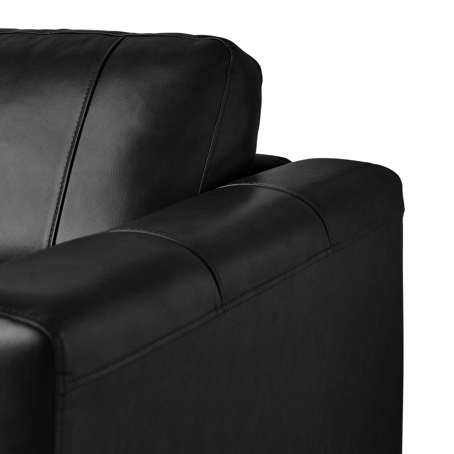 Picket House Furnishings Hanson Chair - Modern Black Dining Chair with Upholstered Seat & Metal Legs for Kitchen, Dining Room, or Home Office