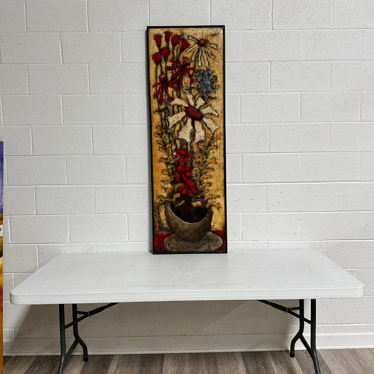 Flower Tower Mixed Media Art Panel - Handmade Wall Decor for Home, Office & Gallery - Perfect for Living Room, Bedroom & Interior Design