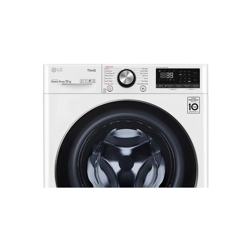 LG WV9 1412W 12KG/26.5lbs Large Capacity Front Load Washing Machine - Energy Efficient, Quiet Operation, White - Perfect for Apartments, Laundry Rooms & Smart Homes