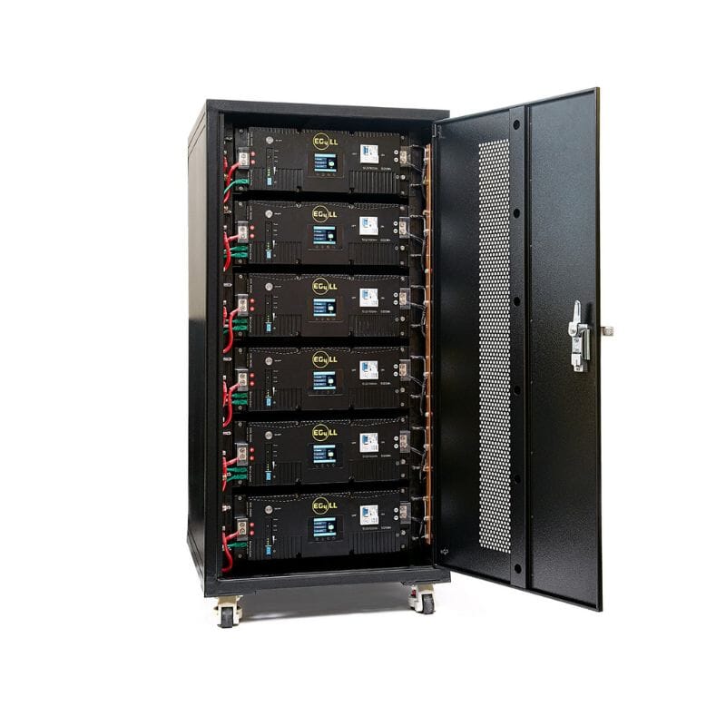 EG4 LL-S 30.72kWh Lithium Battery Rack Kit - 6 Pre-Assembled Server Rack Batteries with Enclosed Cabinet, Wheels & Busbar Covers | Perfect for Solar Energy Storage, Data Centers & Off-Grid Power Solutions
