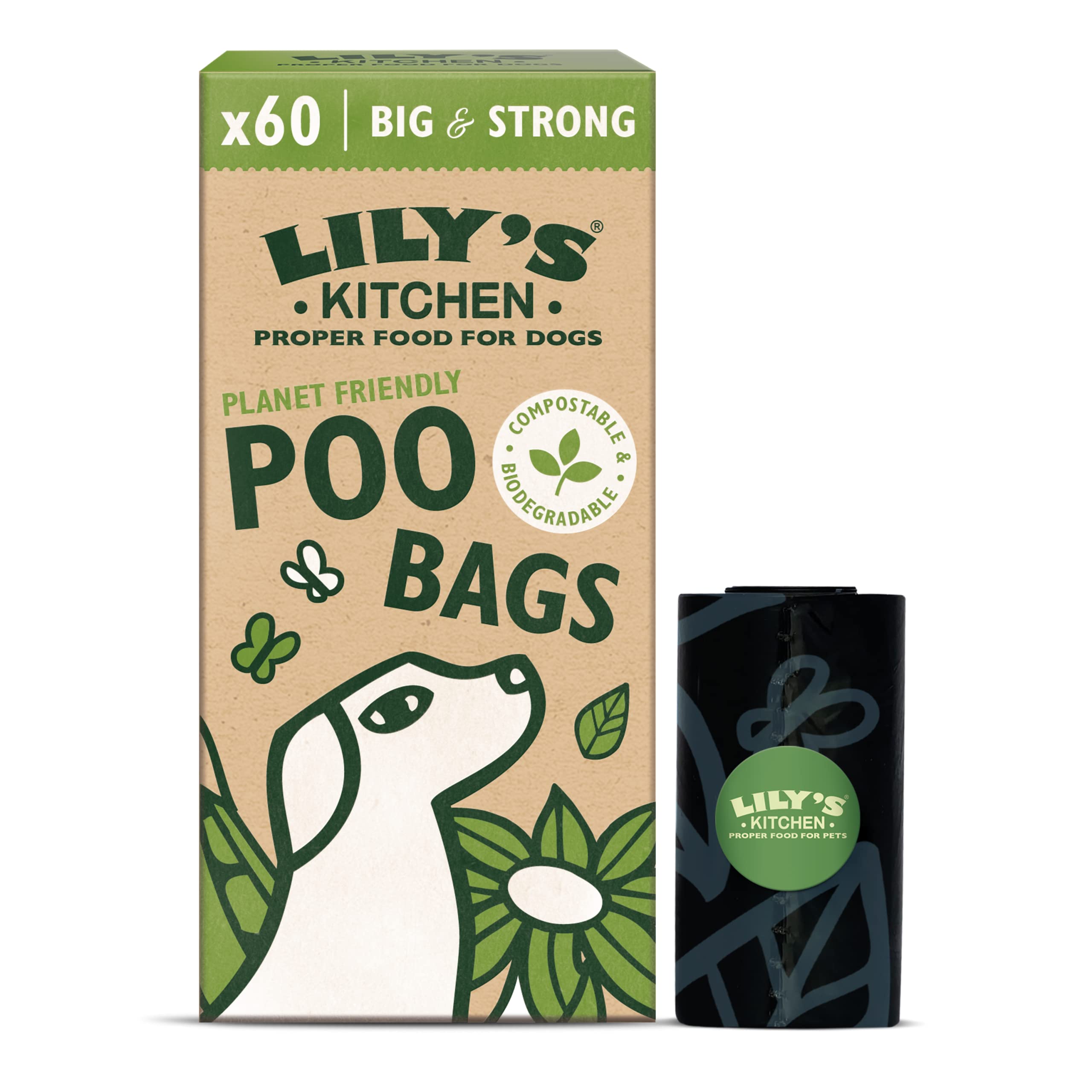 Eco-Friendly Compostable Dog Poo Bags - 60 Pack for Outdoor Walks