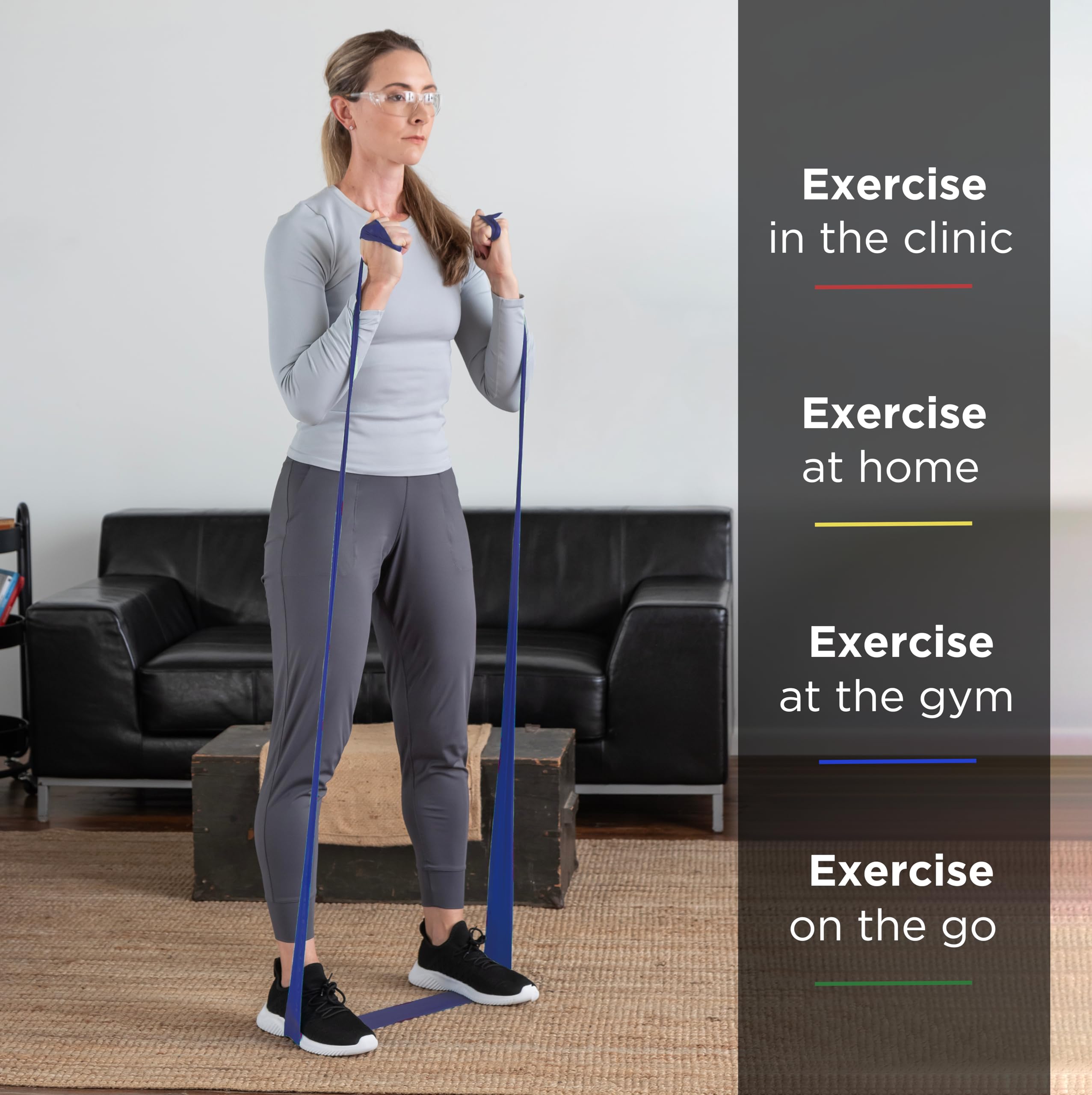 THERABAND Resistance Band 25 Yard Roll - Extra Heavy Blue Non-Latex Professional Exercise Bands for Strength Training, Physical Therapy & Pilates | Upper & Lower Body Workout, Rehab & Home Gym Use | Includes Dispenser Box (Level 5)