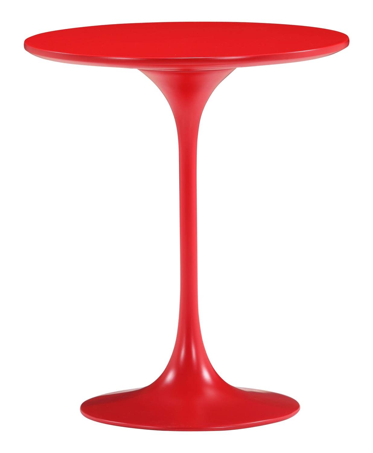 Wilco Modern Side Table - Red End Table for Living Room, Bedroom, or Office - Small Accent Table with Sturdy Metal Frame & Wooden Top - Perfect for Coffee, Books, or Decor
