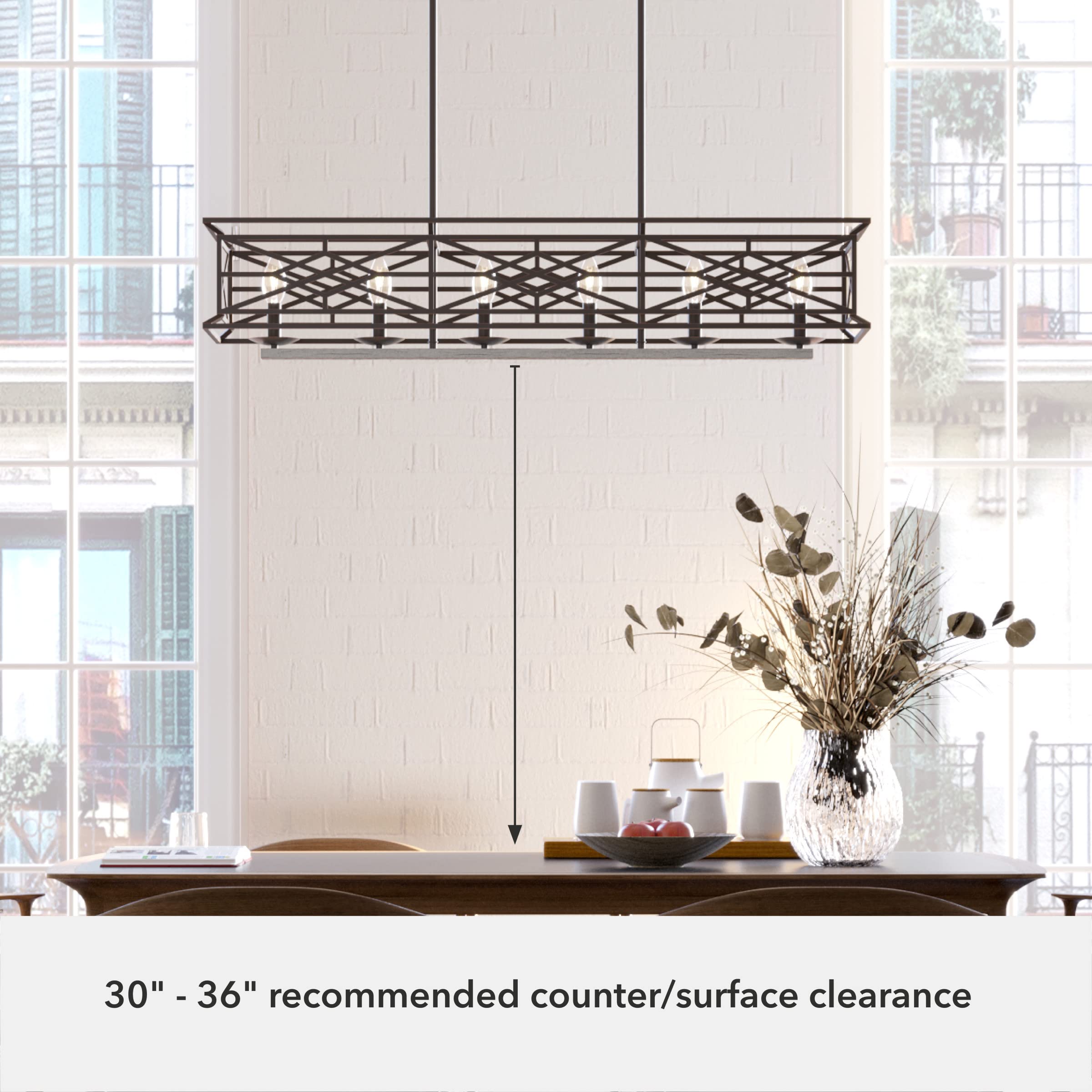 Hunter Fan Company 19333 Langwood 5-Light Chandelier in Onyx Bengal Finish - Modern Crystal Ceiling Light Fixture for Dining Room, Bedroom, and Living Room Decor