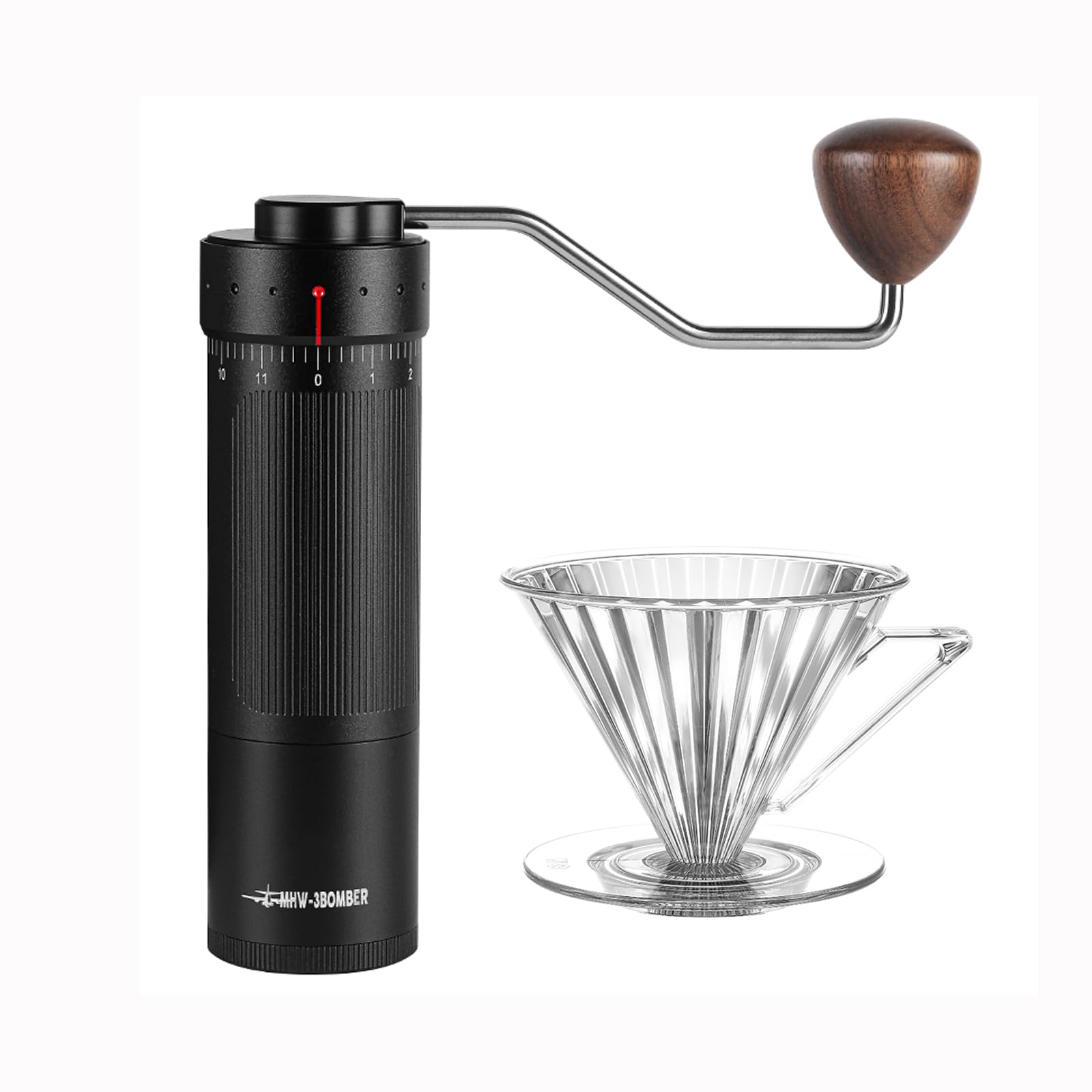Premium MHW-3BOMBER R3 Manual Coffee Grinder & Pour Over Dripper - Perfect for Home Brewing, Camping & Travel Coffee Lovers