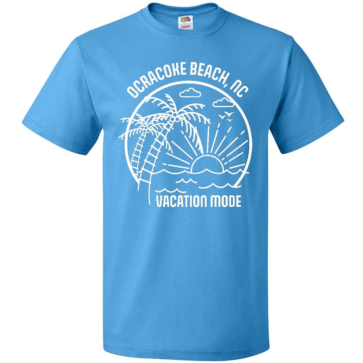 Inktastic Summer Vacation Mode Ocracoke Beach North Carolina Graphic T-Shirt - Comfortable Casual Tee for Beach Trips, Travel & Relaxation