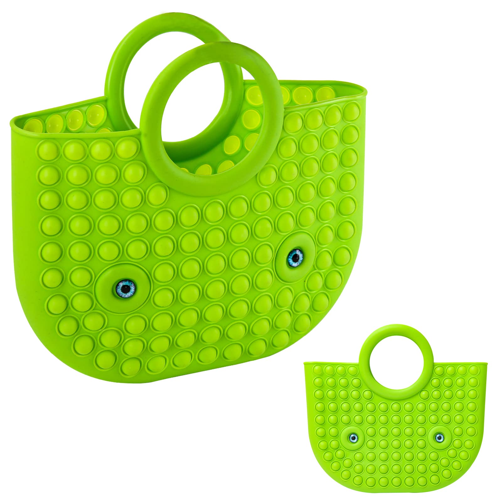 MILESTAR Big Pop Purse Handbag for Women & Girls - Large Fidget Toy for Kids Ages 6-12 - Perfect Birthday Party Gift - Portable Bag for School, Office & Shopping - Stress Relief & Sensory Toy for Anxiety (Green)