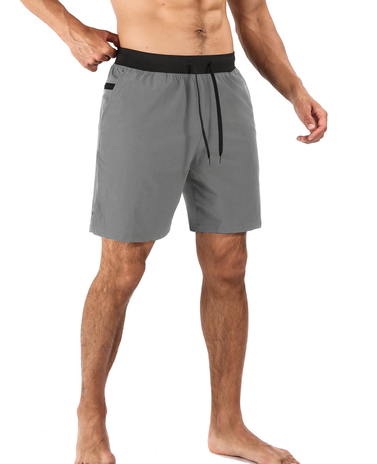 Comilaka Men's 7 Inch Running Shorts - Lightweight Quick Dry Gym Shorts with Zipper Pockets for Workout, Jogging & Training - Perfect for Sports, Fitness & Outdoor Activities