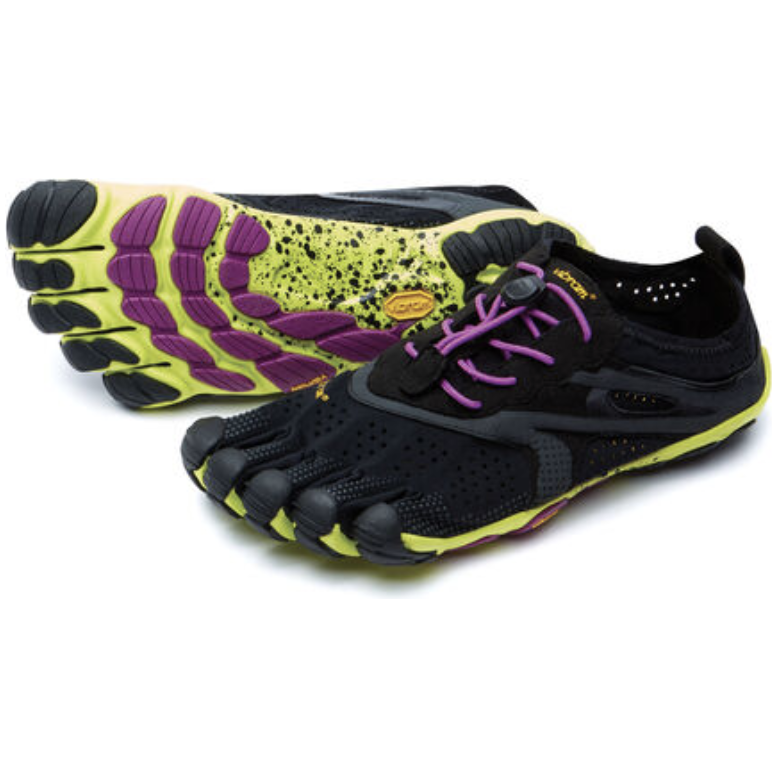 Vibram Women's V Run Running Shoes - Black/Yellow/Purple | Lightweight & Flexible for Trail Running, Gym Workouts & Outdoor Activities