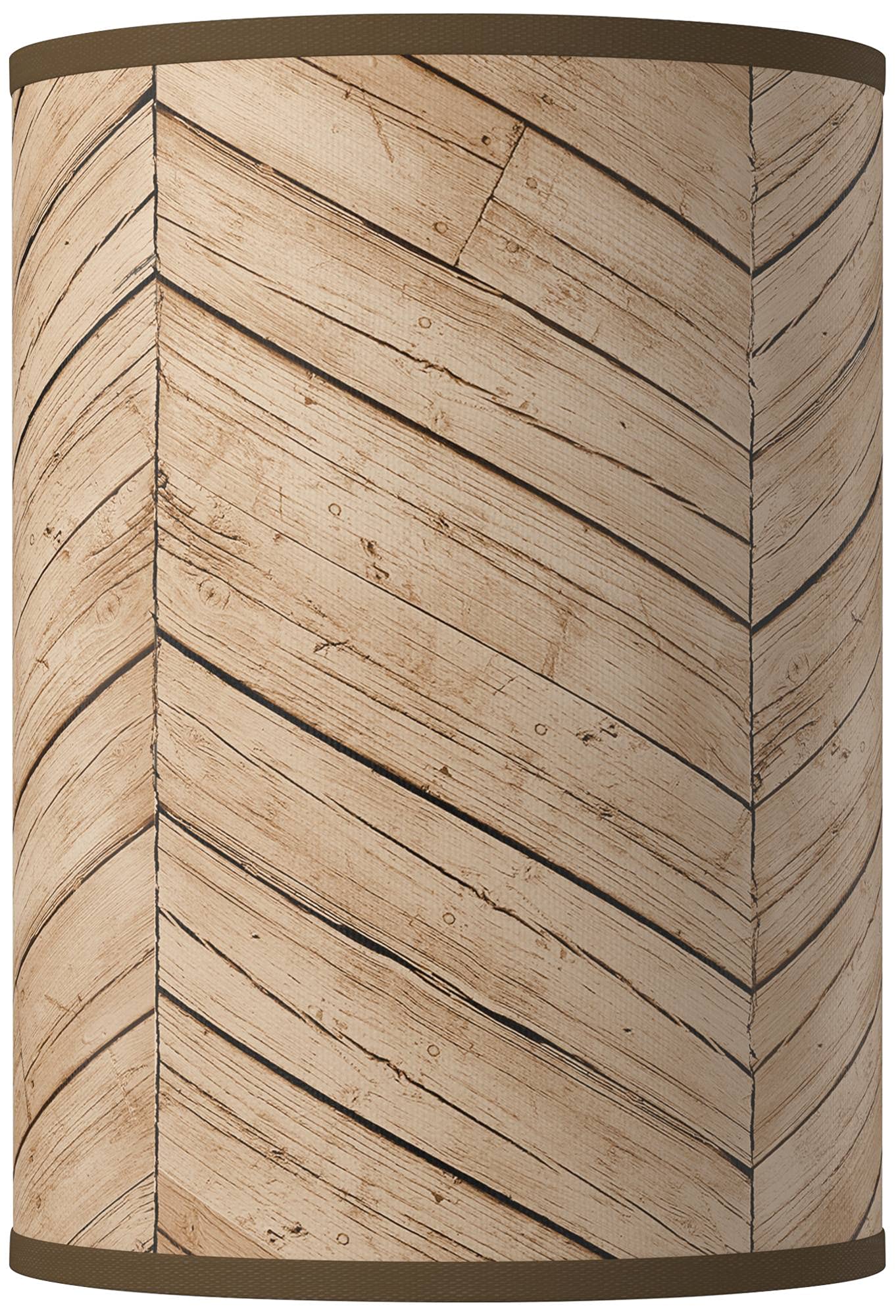 Vintage Rustic Wood Cylinder Hardback Giclee Print Lamp Shade - 8