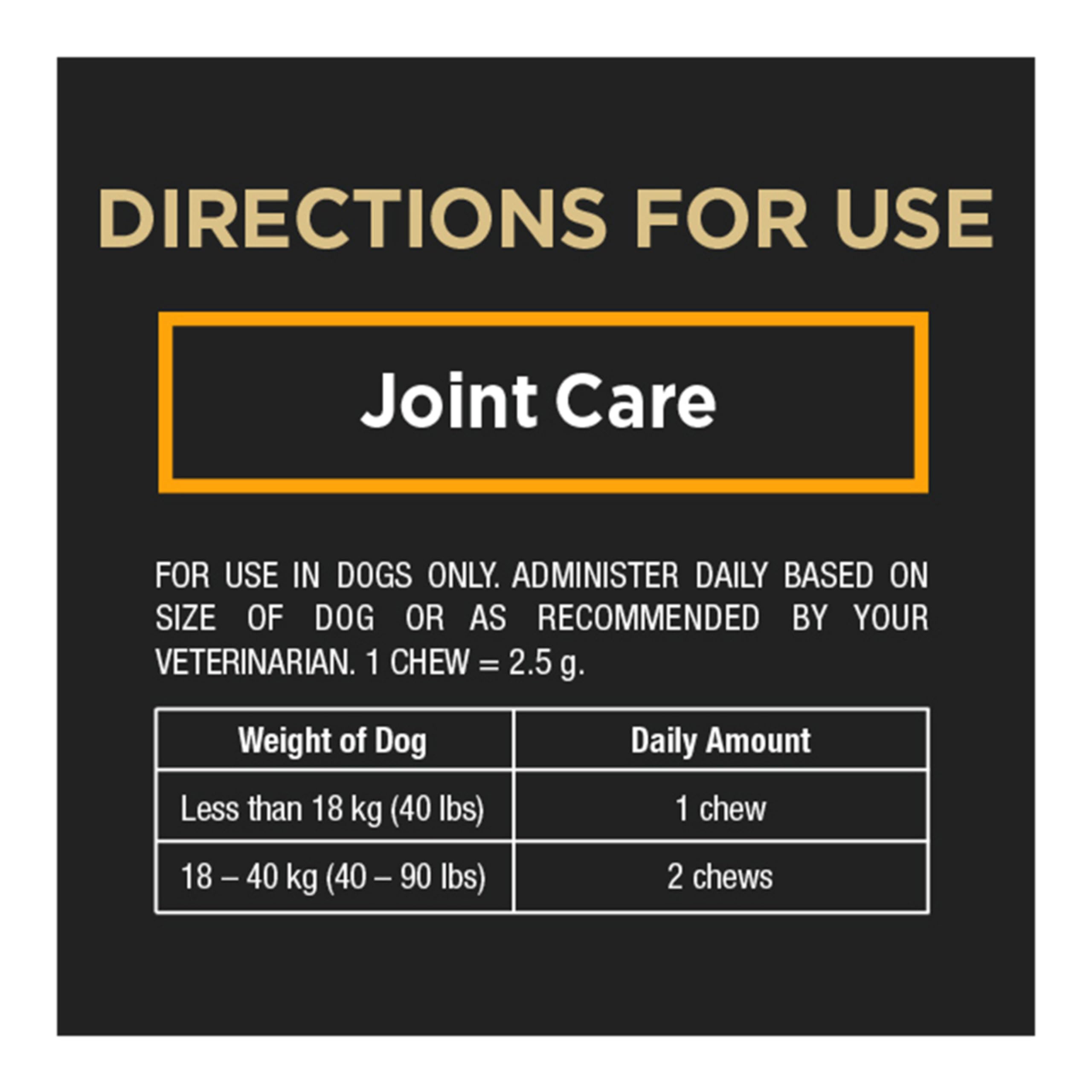 Purina Pro Plan Veterinary Supplements Joint Care Dog Chews with Glucosamine & Collagen for Small/Medium Breeds - 75g Bag (30 Count) | Supports Hip & Joint Health for Active Dogs, Senior Pets & Post-Surgery Recovery